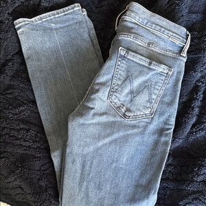 MOTHER Classic Straight Leg Blue Jeans